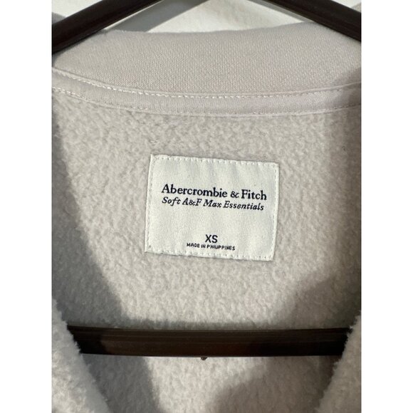 Abercrombie & Fitch XS Striped 1/4 Zip Pullover Beige/Navy - Picture 2 of 5